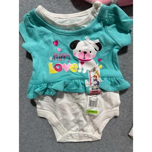 Baby Girl Clothes Newborn-6 Months 7 PC Lot Bodysuits Sleepers Garanimals+ New! - Picture 7 of 10